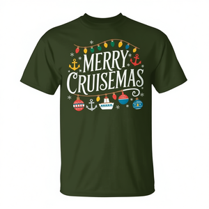 Camiseta Merry Cruisemas Christmas Cruise de manga corta, unisex, con cuello redondo, para fiestas familiares - Product Image 3