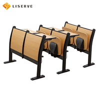 Chaise d'auditorium scolaire en métal et bois, pour amphithéâtre et salle de conférence, design moderne, mobilier commercial durable, Chine Liserve