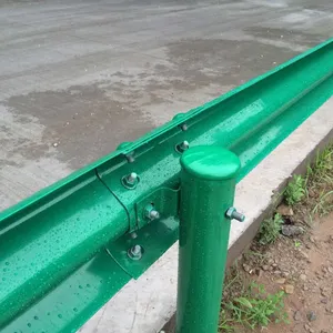 Q195B Q235B Spray Green Prepainted Hot Dipped Galvanized W Beam Steel Crash Barrier Highway Roadway Road Barrier Guard Rails