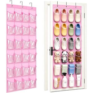 Over The Door Kids <b>Shoe</b> Organizer Pink 24 Pockets Hanging Storage Rack For <b>Shoes</b> And Accessories - Product Image 1