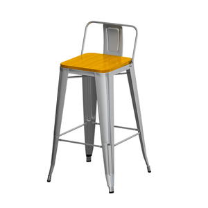Tabouret <span class=keywords><strong>de</strong></span> bar industriel en fer et bois avec coussin, pieds antidérapants, léger, pour maison et îlot <span class=keywords><strong>de</strong></span> cuisine - Product Image 5