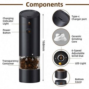 Nuevo Juego de Molinillos de Sal y Pimienta Eléctricos Recargables por USB, Ecológicos, de Madera, con Luz, Aptos para Lavavajillas - Product Image 3
