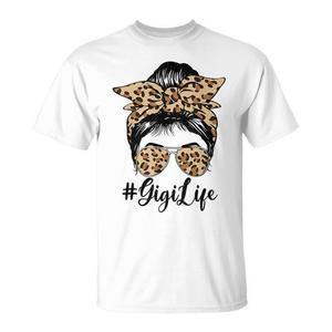Camiseta Gigi Life Bleached Leopard Messy Bun, regalo para el día de la madre - Product Image 1