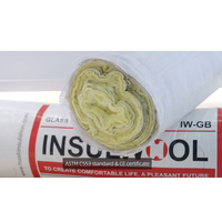 Rouleaux de laine de verre jaune de 120 mm, couverture isolante avec feuille d'aluminium et papier kraft, certifiés ISO, résistants au feu, écologiques
