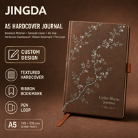Carnet A5 personnalisable en PU, couverture rigide texturée, pages vierges, reliure cartonnée, marque-page ruban, attache stylo, pour écriture quotidienne