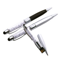 Clé USB en forme de stylo en verre avec logo personnalisé Clé USB 2.0 en forme de stylo en cristal