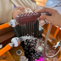 Fauteuil de lavage moderne en acier inoxydable pour salon thaïlandais, avec repose-pieds réglable, pour barbier, hôpital, hôtel