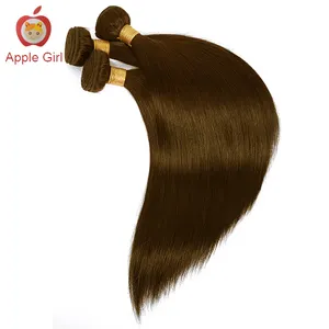 Apple Girl Cuticle Aligned Remy Malaysian Hair Human Hair Bundles Raw Mink Virgin Double Weft Color 2# Dark Brown Straight Hair