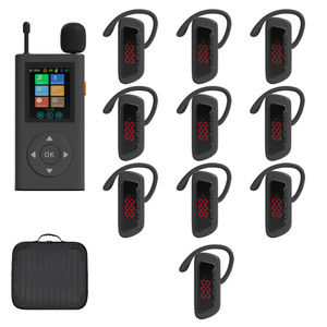 Sistema de Guía Inalámbrico para Visitas a Museos y Fábricas, 1 Transmisor y 10 Receptores, Bolsa de Almacenamiento, Micrófono, Altavoz, Auriculares - Walkie Talkie - Product Image 1
