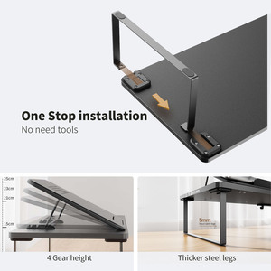 Kim loại màn hình đứng Riser và máy tính bàn tổ chức cho máy tính xách tay, máy tính, <span class=keywords><strong>iMac</strong></span>, đen - Product Image 5