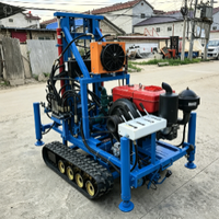Foreuse hydraulique portable sur chenilles diesel 25 CV pour puits d'eau, profondeur 120 m