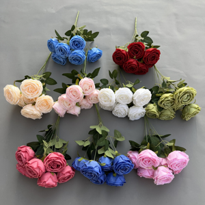 Nouveau design <span class=keywords><strong>de</strong></span> buissons <span class=keywords><strong>de</strong></span> fleurs Rosa Bouquet <span class=keywords><strong>de</strong></span> fleurs <span class=keywords><strong>de</strong></span> roses artificielles en soie pour bouquet <span class=keywords><strong>de</strong></span> mariée <span class=keywords><strong>de</strong></span> mariage - Product Image 6