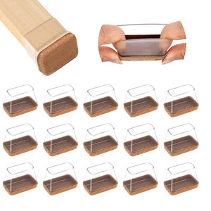 Lot <span class=keywords><strong>de</strong></span> 16 coussinets rectangulaires en silicone pour chaises avec feutre épaissi, protecteurs <span class=keywords><strong>de</strong></span> sol silencieux pour parquets et carrelages - Product Image 1