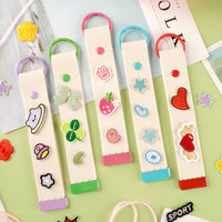 Logo personnalisé 32mm style coréen nylon porte-clés lanière étudiant brodé sangle étiquette nominative