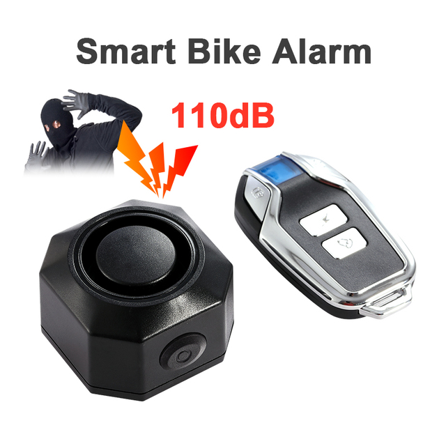 Anti-Theft Wireless Alarm 110dB Siren for Motor & Bicycle Rechargeable Electric Bell Motion Sensor Multiple Mounting Bike Safety