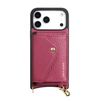 Casing Ponsel Kulit Asli Mewah Kustom dengan Tempat Kartu Magnetik yang Dapat Dilepas untuk iPhone 18 17 16 15 14 Pro Max