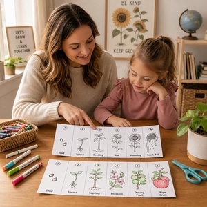 Activité sur le cycle <span class=keywords><strong>de</strong></span> vie des plantes pour enfants : Kit <span class=keywords><strong>de</strong></span> coloriage pliable en accordéon sur le parcours <span class=keywords><strong>de</strong></span> croissance des plantes, <span class=keywords><strong>de</strong></span> la <span class=keywords><strong>graine</strong></span> à la floraison - Product Image 4