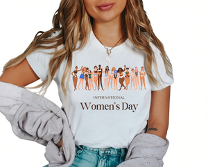 T-shirt per la Giornata Internazionale della Donna, casual da donna, girocollo, manica corta, 100% cotone, stampata, regalo femminista - Product Image 1