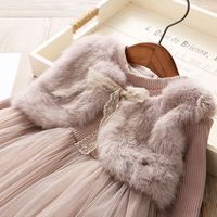Robe à manches longues pour filles, robe de princesse chaude pour l'automne et l'hiver, vêtements pour enfants tendance