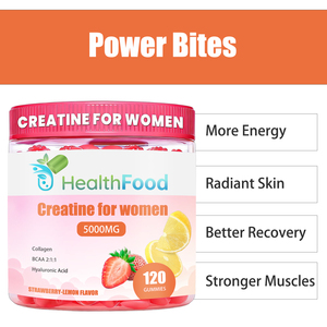 Prix de gros Gummies de créatine 5000mg formulés pour les femmes, saveur fraise-citron, pour stimuler l'énergie et l'endurance, Gummies sportifs - Product Image 4
