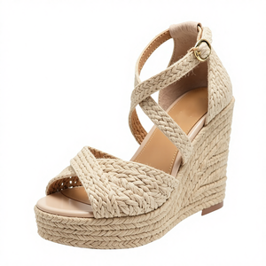 Sandalias Espadrilles Personalizadas XINZI RAIN para Mujer, Punta Abierta, Plataforma con Tacón de Cuña de 11.5 cm - Product Image 1