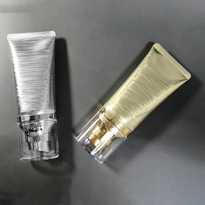 หลอดบรรจุภัณฑ์ครีมกันแดด บีบีครีม แบบปั๊มสุญญากาศ รูปทรงวงรี ขนาด 30 มล. 50 มล. พร้อมหัวปั๊มโลหะ สีเงิน สีทอง รับทำโลโก้ตามสั่ง - Product Image 2