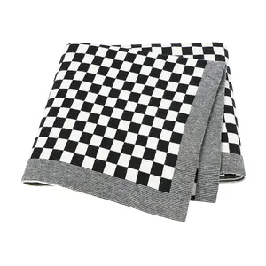 Newborn Baby Blankets Cotton Soft Toddler Kid Bedding Sofa Crib Quilt 100*80 CM Plaid Infant Boy Girl Stroller Wrap Swaddle Knit