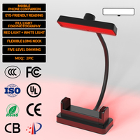 Lampe d'appoint compacte pour téléphone, rechargeable Type-C, 5 niveaux de luminosité réglables, col flexible rotatif à 360°, idéale pour Vlog, diffusion en direct et photographie macro.
