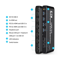 SY 2x2 pour commutateur HDMI Kvm 4K 60Hz double moniteur KVM pour HDMI étendre l'affichage USB KVM commutateur Audio vidéo accessoires pour 2