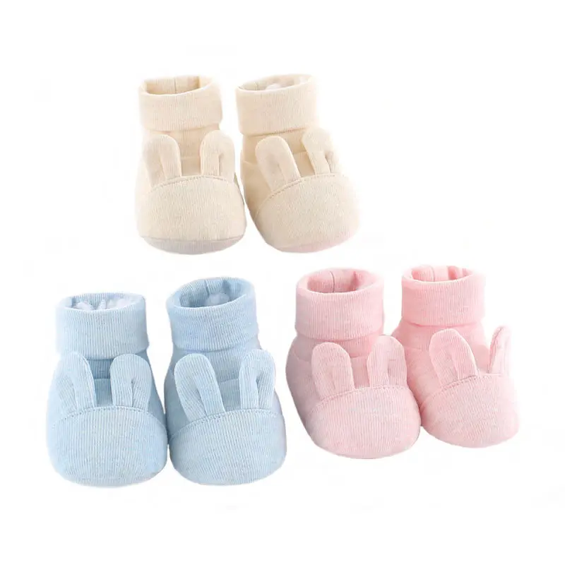 Cute newborn toddler soft super soft animal ears design infant socks rabbit cotton booties baby indoor shoes