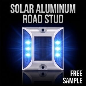 Réflecteur de chaussée solaire LED en alliage d'aluminium de qualité commerciale, type œil de chat, pour la sécurité des zones de construction - Product Image 1