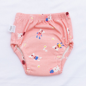 Pantalon d'entraînement pour bébé en coton réutilisable imperméable à 6 couches Shorts pour bébé Sous-vêtements Couche en tissu pour bébé - Product Image 3