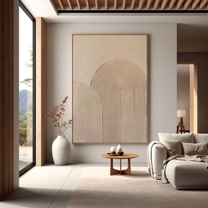 Lienzo Decorativo Contemporáneo, Grande, Estilo Wabi Sabi, Minimalista, Beige, Abstracto, Tranquilo, Pintura Moderna sobre Lienzo para Hogar y Galería - Product Image 6