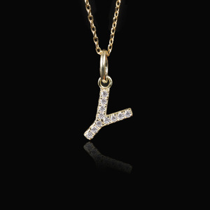 Collar Versátil Unisex con Letra Y en <span class=keywords><strong>Inglés</strong></span>, Estilo Punk, Moissanita con <span class=keywords><strong>Corte</strong></span> Brillante, Chapado en Oro, Plata de Ley S925, Gargantilla con 26 Letras - Product Image 1