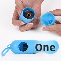 Distributeur de sacs à déjections pour animaux de compagnie, portable, pour extérieur, style capsule, à ouverture plate, en polyéthylène haute densité (HDPE)