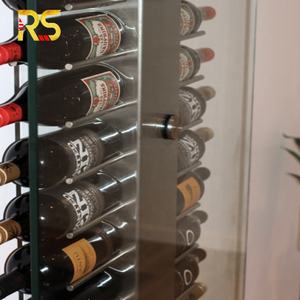 Casier à vin mural personnalisé en acier inoxydable Support de stockage de vin et présentoir pour <span class=keywords><strong>HomeBar</strong></span> Cave à vin Solution de porte-bouteilles design - Product Image 2