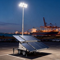 Remorque de sécurité solaire à mât hydraulique de 7 m, étanche IP65 pour la construction en extérieur