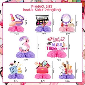 8PCS <strong>Little</strong> Miss Threenager <strong>Birthday</strong> <strong>Decorations</strong> <strong>for</strong> <strong>Girls</strong> Honeycomb Centerpieces Makeup 3rd <strong>Birthday</strong> Party <strong>Decorations</strong> - Product Image 3