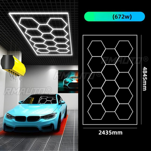 Lampe LED hexagonale en forme de nid d'abeille pour station de lavage de voitures, salle de sport, salon de coiffure, étanche et modulable - Product Image 3