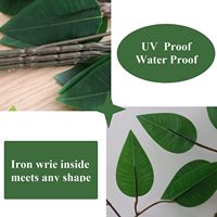 Ranting Daun Ficus Buatan untuk Dekorasi Pohon DIY, Buket Pernikahan, Karangan Bunga, dan Hiasan Dinding