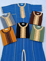 Vêtements islamiques Jubba Thobe en gros de l'usine CCY, robes brodées à manches courtes, longues robes musulmanes arabes, kaftan marocain pour hommes