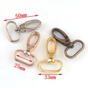 לובסטר אבזם מסתובב וו 50mm x 33mm x 25mm הדק Keychain הצמד אבזם עבור תיק מתכת תיק רצועת תיק חומרת תיק אבזרים