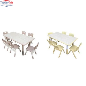 Meubles de maternelle sûrs et confortables, table et chaises en plastique colorées et attrayantes pour les espaces d'apprentissage précoce - Product Image 4