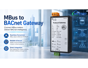 Passerelle M-Bus vers BACnet Milesgo BAC1001-MBus, convertisseur de protocole de compteur intelligent pour BMS, gestion de l'énergie et automatisation des bâtiments - Product Image 1