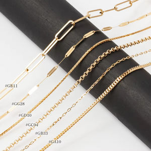 Venta al por mayor japonés 18K y 14K oro K-oro joyería de moda collar de cadena cubana larga - Product Image 5