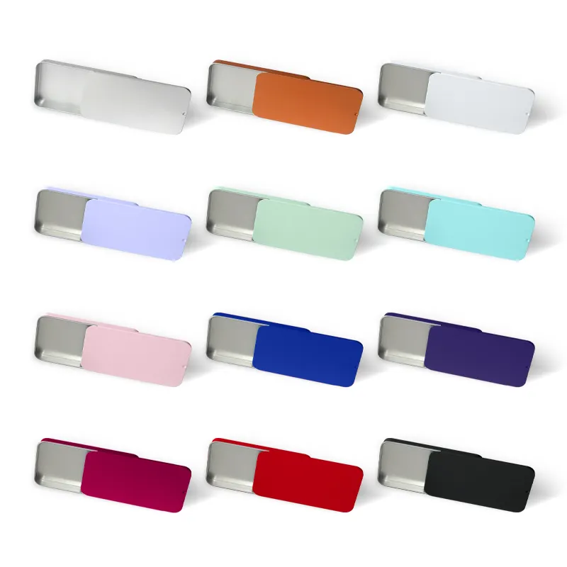 [3280 Stock Moulds] Leere flache Schiebe behälter Mints Lippen balsam Solid Parfüm Mini Tin Box Rechteck Metall Slide Tin Box