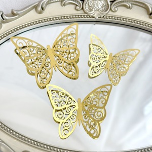 ของตกแต่งเค้กอะคริลิคผีเสื้อรูปทรงน้ำผึ้งและหวานๆ แบบสองด้าน สำหรับงานปาร์ตี้ - Product Image 3