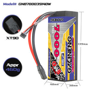 GNB GAONENG 7000MAH 3S 11.1V 140C XT90 RC แบตเตอรี่ลิโป้ 1:10 1:8 สเกล RC รถเคสแข็งแบบมีสาย - Product Image 3