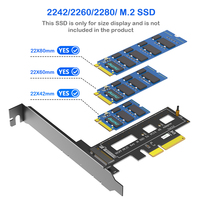 Carte adaptateur M.2 NVMe PCIe 3.0 4X pour SSD 2242/2260/2280, dissipateur thermique en aluminium, carte d'extension pour PC de bureau 10 Gbps, en stock