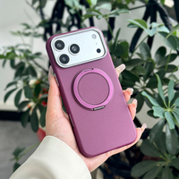 JOYPORODO L137 Coque arrière en cuir PU en gros pour iPhone 13 à 18 Series avec anneau magnétique et support pliable – Vente directe usine